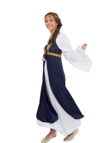 Fantasia de Mulher Medieval Azul Tamanho M Novo | Fantasias para Adultos O Rei do Carnaval